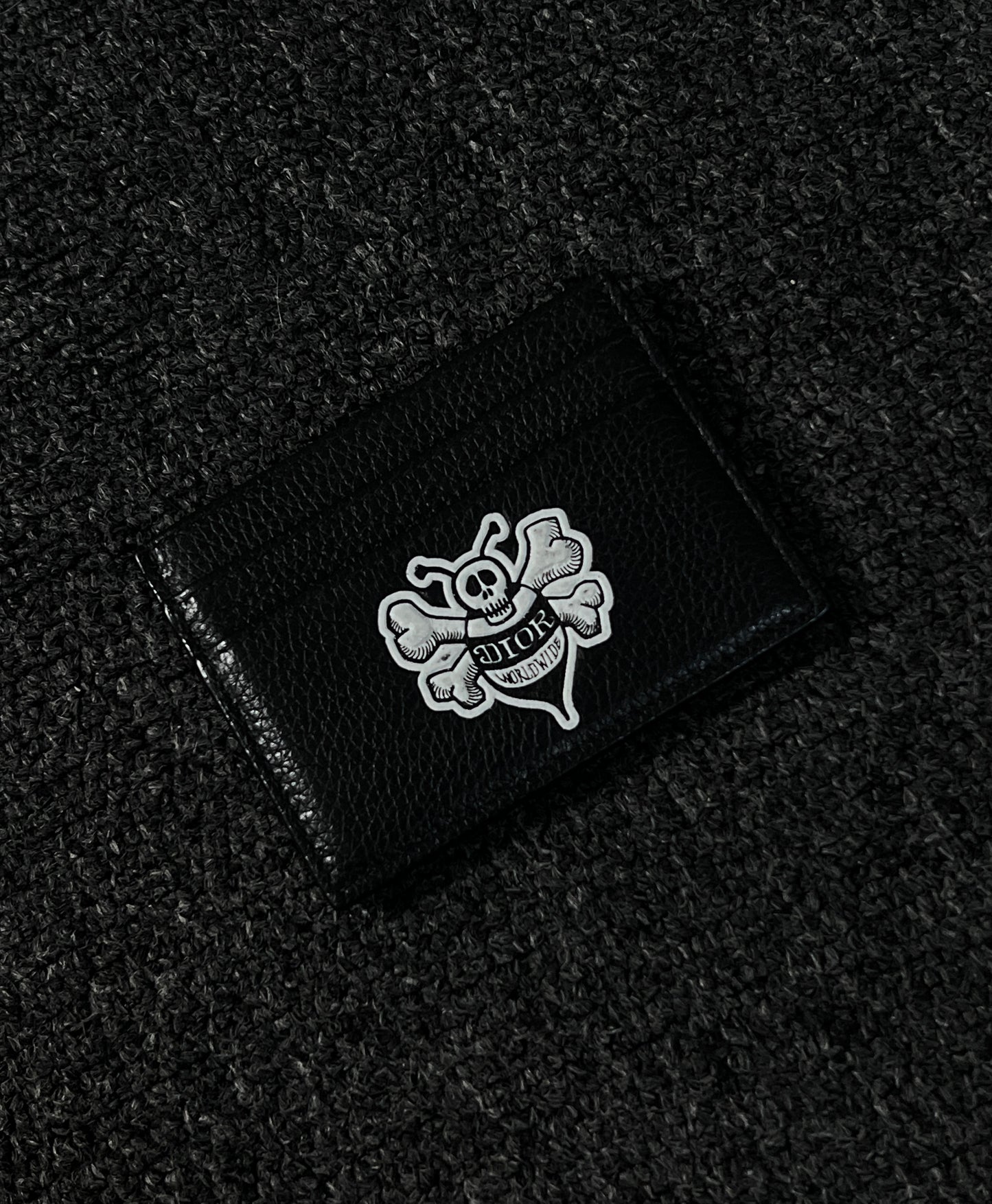 DIOR X SHAWN STUSSY BEE LOGO CARD HOLDER