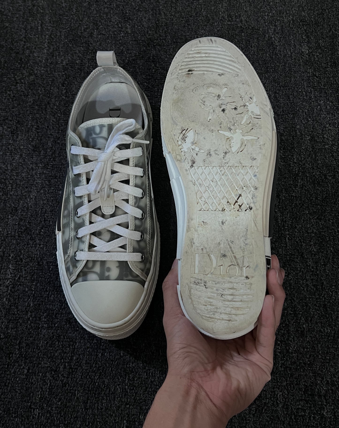 DIOR OBLIQUE B23 LOGO LOW CUT SNEAKERS