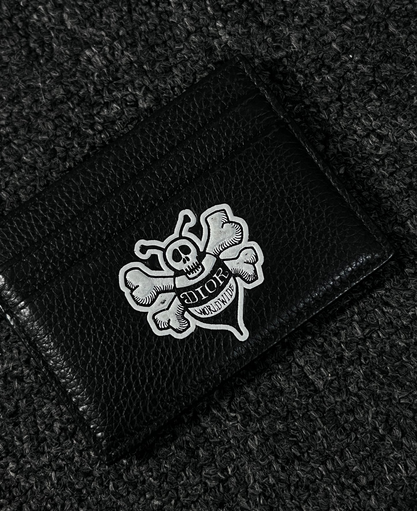 DIOR X SHAWN STUSSY BEE LOGO CARD HOLDER