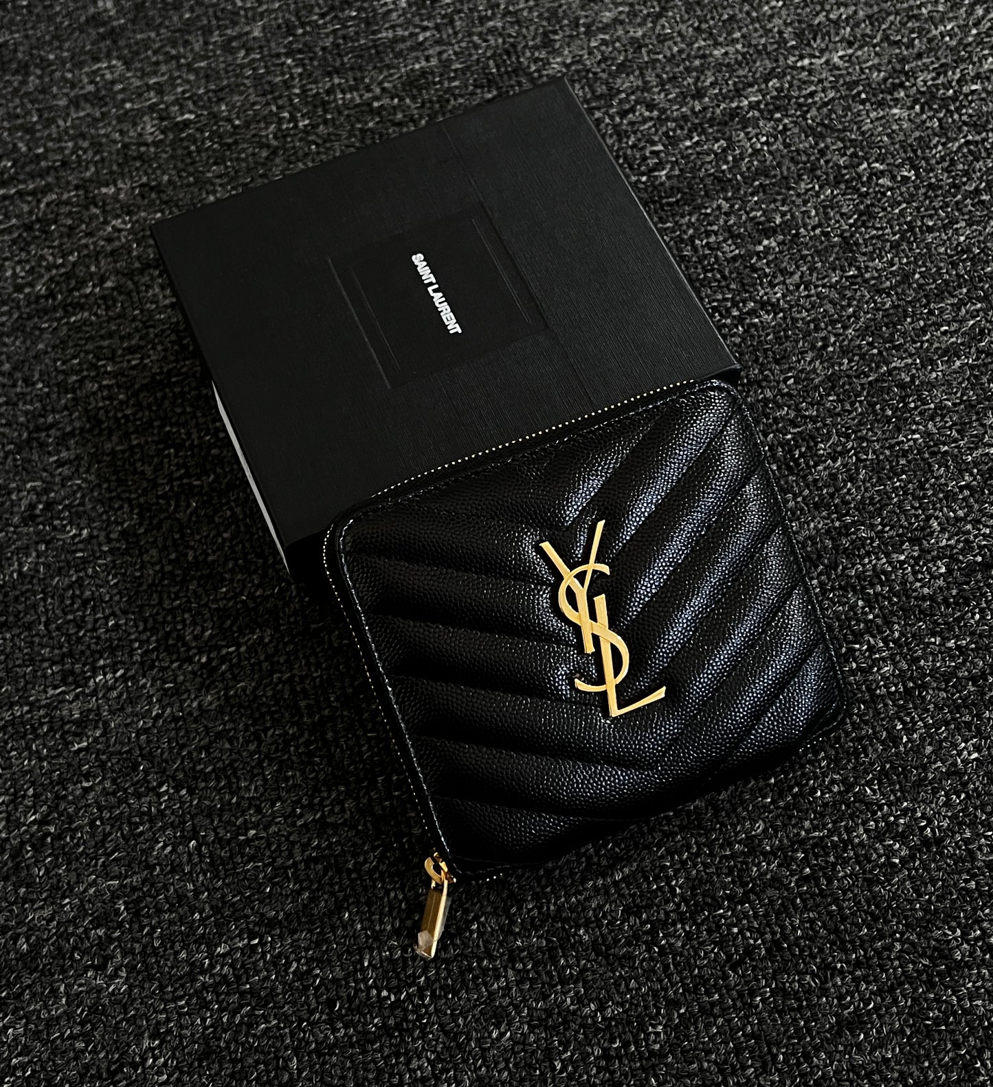 YSL MONOGRAM LOGO WALLET