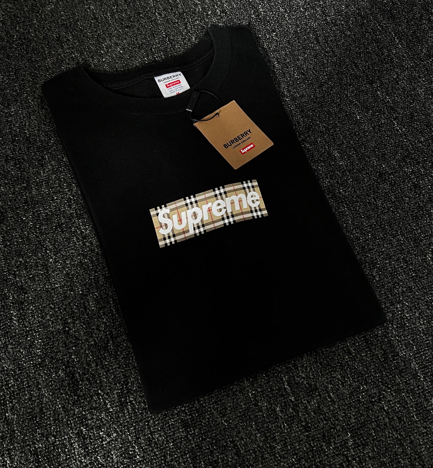 Supreme x Burberry Box Logo Tee