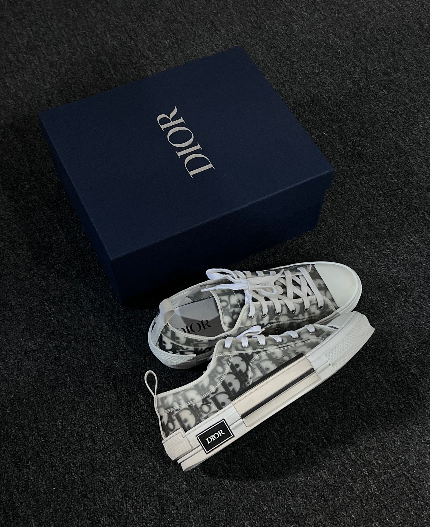 DIOR OBLIQUE B23 LOGO LOW CUT SNEAKERS