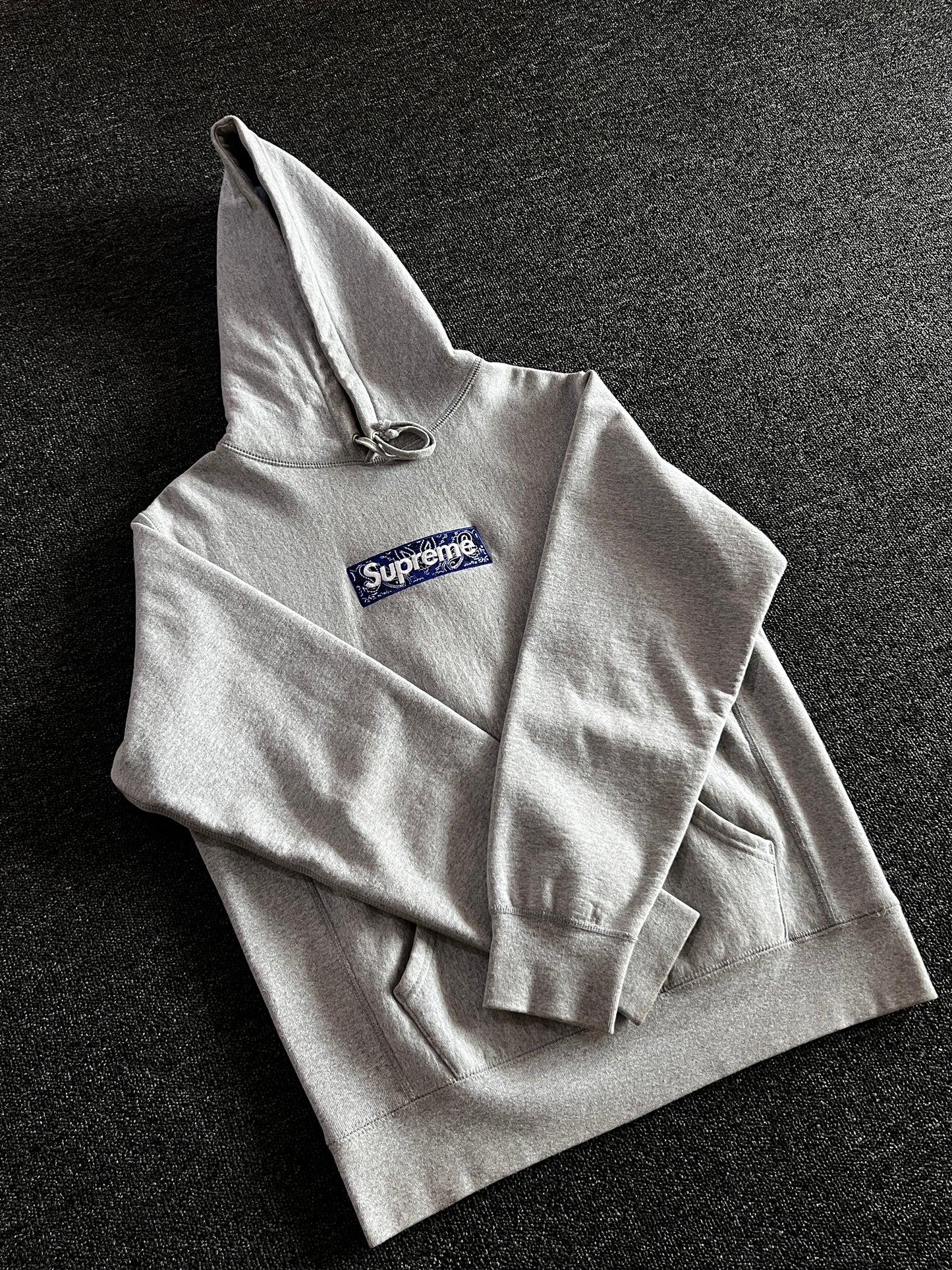 Supreme Bandana Box Logo Hoddie Grey