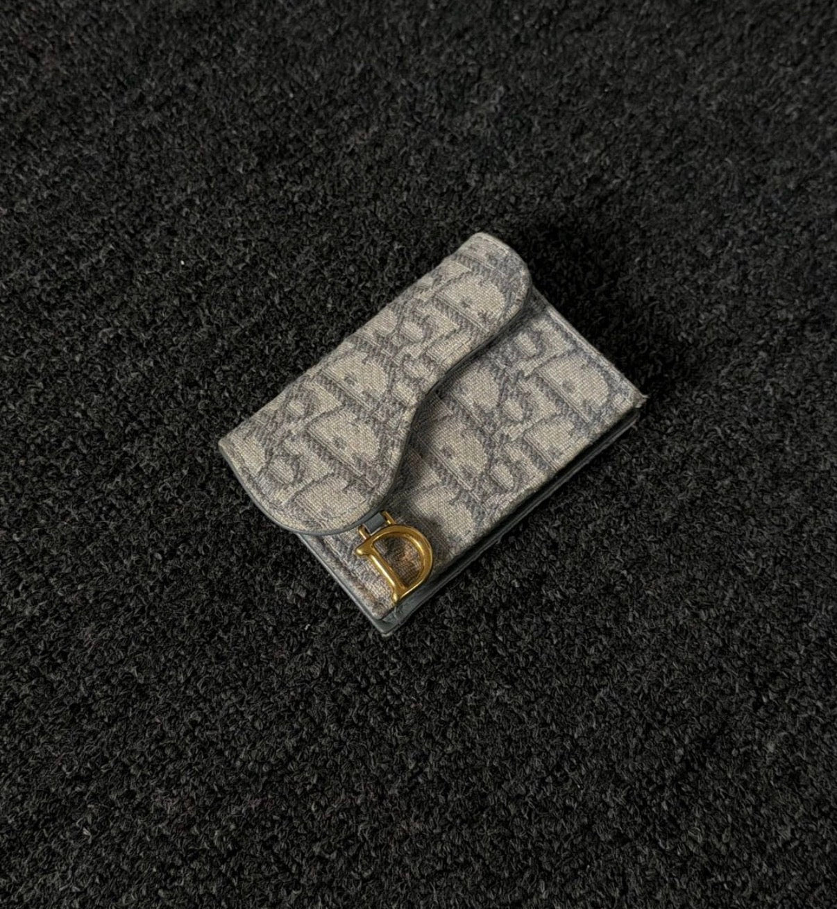 Dior Oblique Saddle Logo Wallet