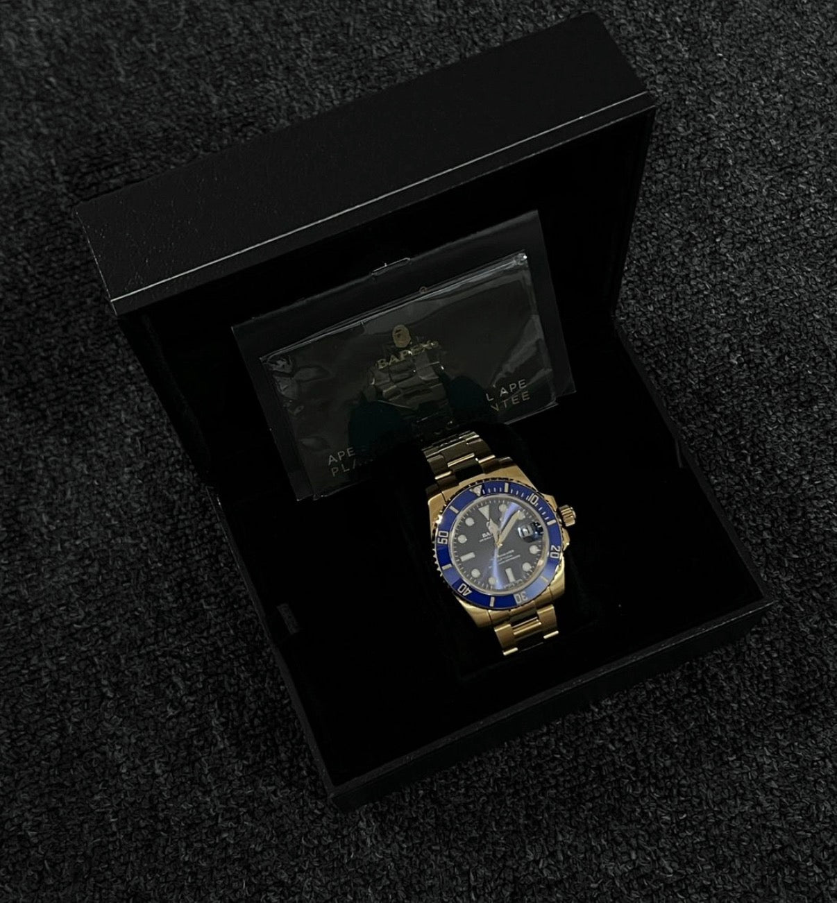 BAPE TYPE 1 GOLD BLUE WATCH
