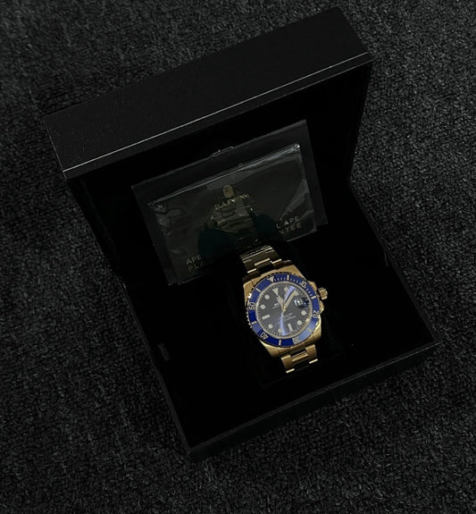 BAPE TYPE 1 GOLD BLUE WATCH