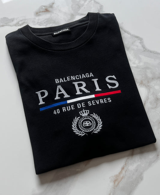 Balenciaga Paris Embroidery Logo Tee