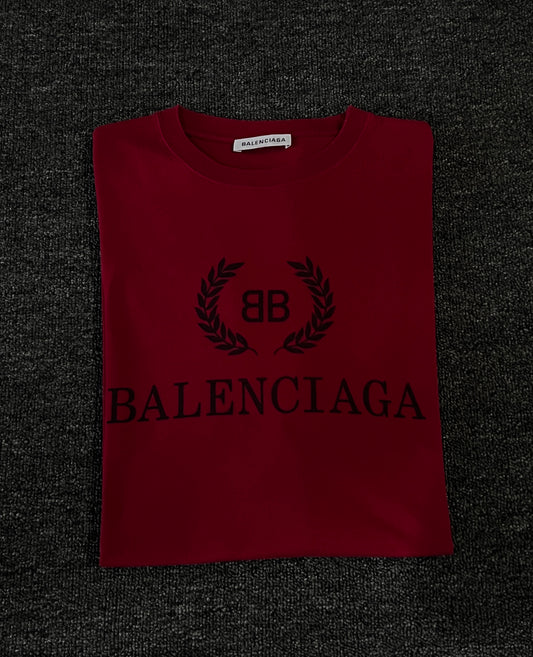 Balenciaga BB Logo Red Tee